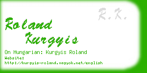 roland kurgyis business card